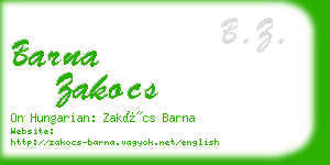 barna zakocs business card